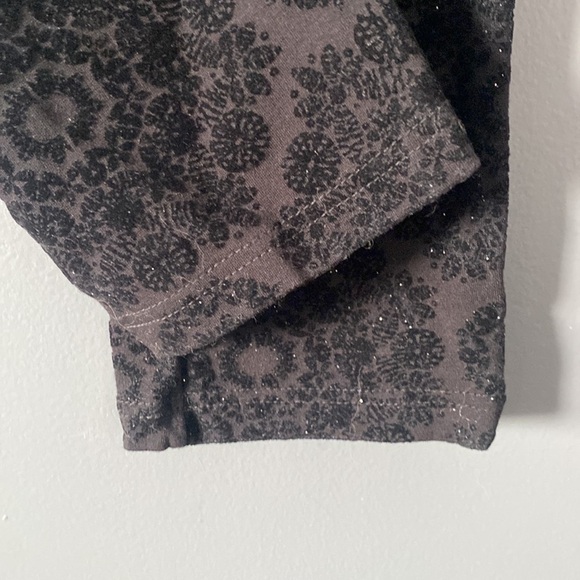 Y2K ONE 5 One Black Velvet Shimmer Leggings Stretchy Waist Size M Holiday Glam - Picture 6 of 13